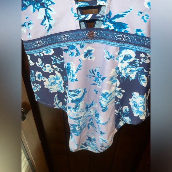 NANETTE LEPORE Lavender Trails Priya Plunge Swimsuit NEW WITH TAG SIZE:4 - Picture 9 of 13